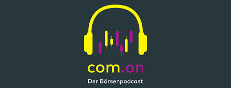 Logo com.on, der Börsenpodcast von comdirect