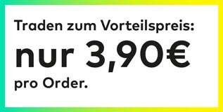 Auf der Grafik steht: Traden zum Vorteilspreis: nur 3,90 pro Order.